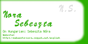 nora sebeszta business card
