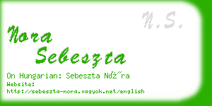 nora sebeszta business card